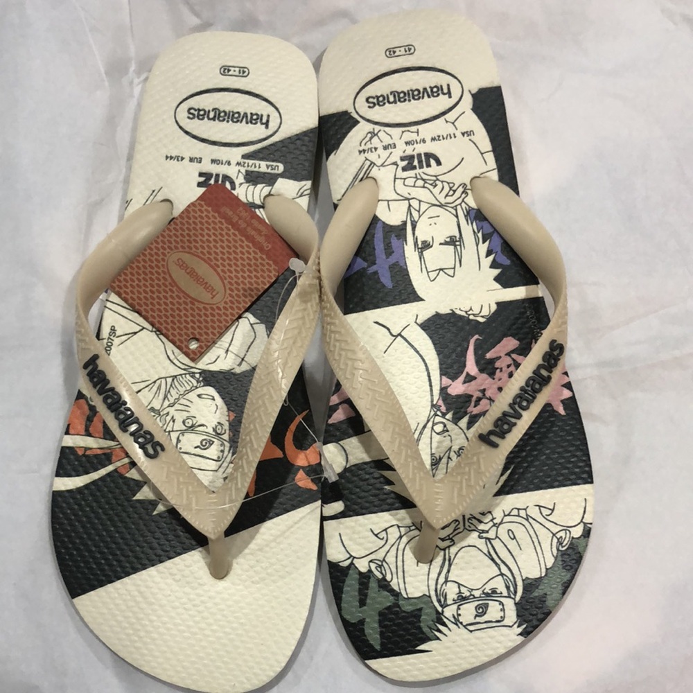 Havaianas Top Naruto Sand Grey flip flop thong flat slippers size 9/10M‎ 11/12W